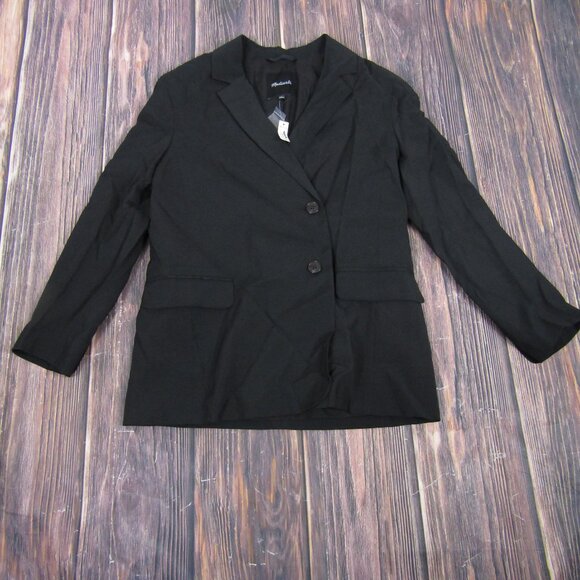 Madewell Womens Small Black Relaxed Blazer Elyaf Drop Shoulder - Picture 5 of 9